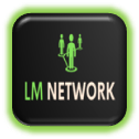 A button that says lm network with people on it.